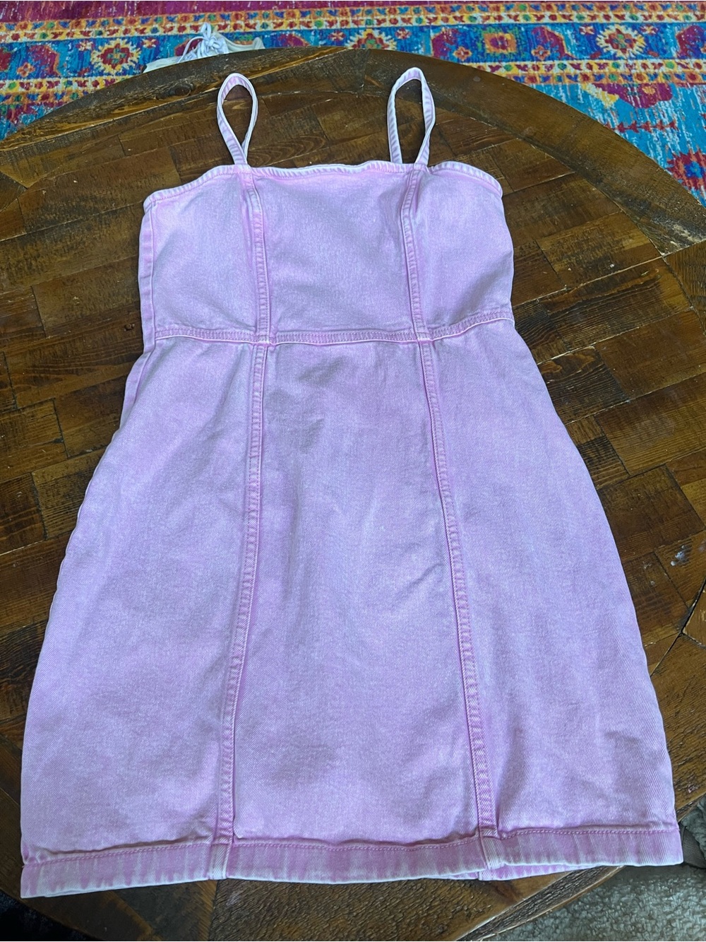 H&M Pink Denim Zip-Front Mini Skirt